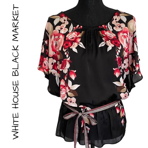 White House Black Market Tops - WHITE HOUSE BLACK MARKET Floral Blouse, Size Small